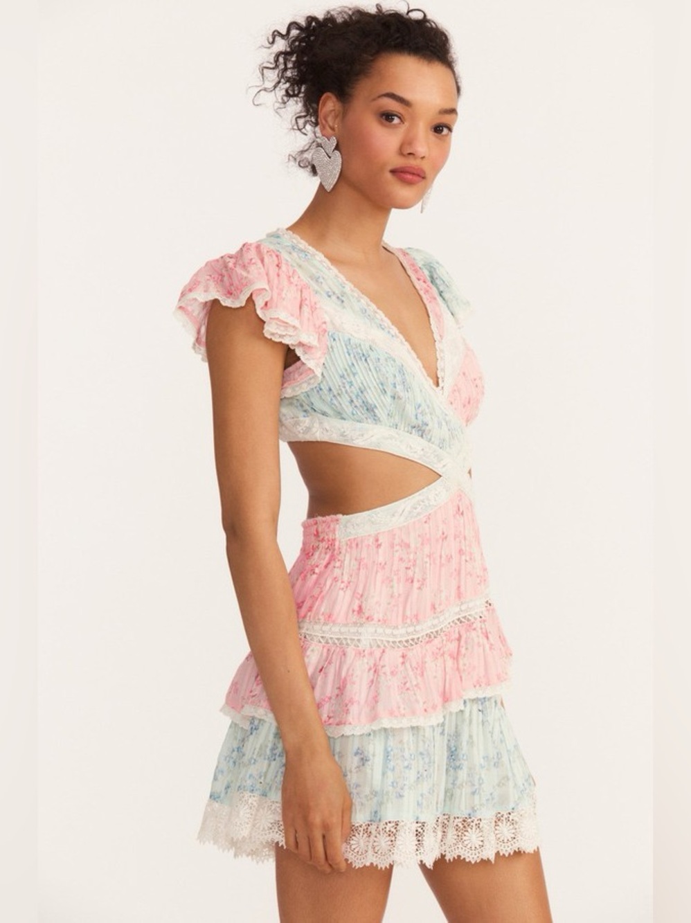 LoveShackFancy Aducían Mini Dress in Bluemoon Sands Print
Size L